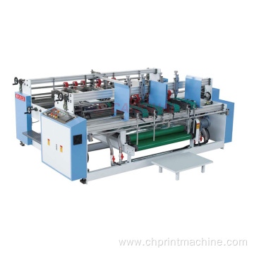 Semiautomatic 2 pieces carton box folding gluing machine